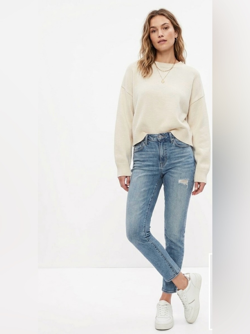 GAP 1969 $70 W17-18” R8” I27 Mid Rise Always Skinny Distressed Ankle Jeans 31/12